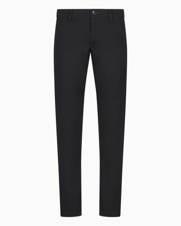 Slim Fit Trousers In Ultra Stretch Twill Black Men Armani Matching Sets