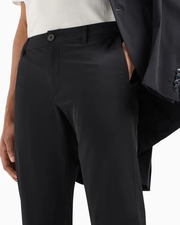 Slim Fit Trousers In Ultra Stretch Twill Black Men Armani Matching Sets Slim Fit Trousers In Ultra Stretch Twill Black Men Armani Matching Sets