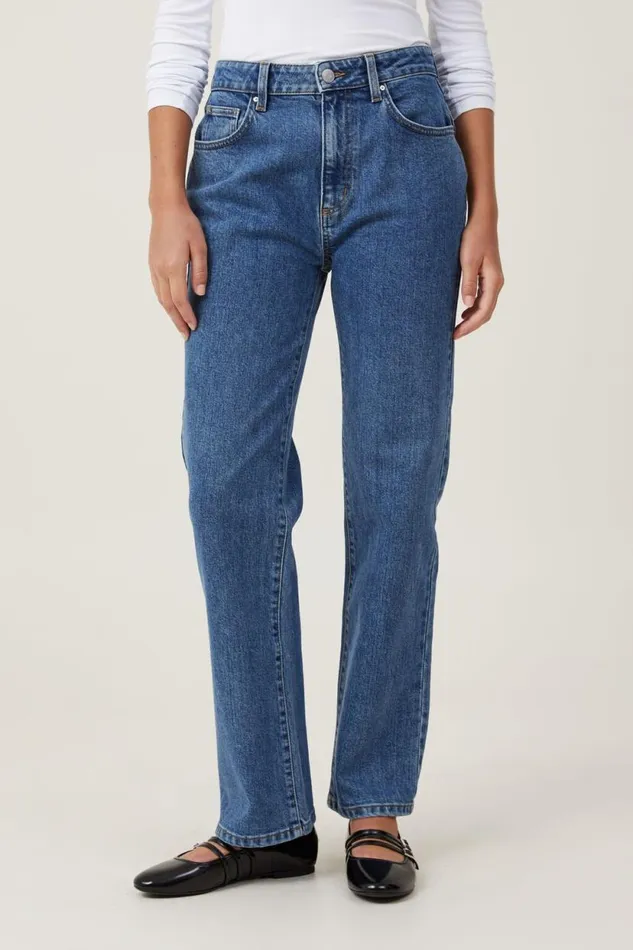 Slim Straight Jean Sea Blue Women Cotton On Pants