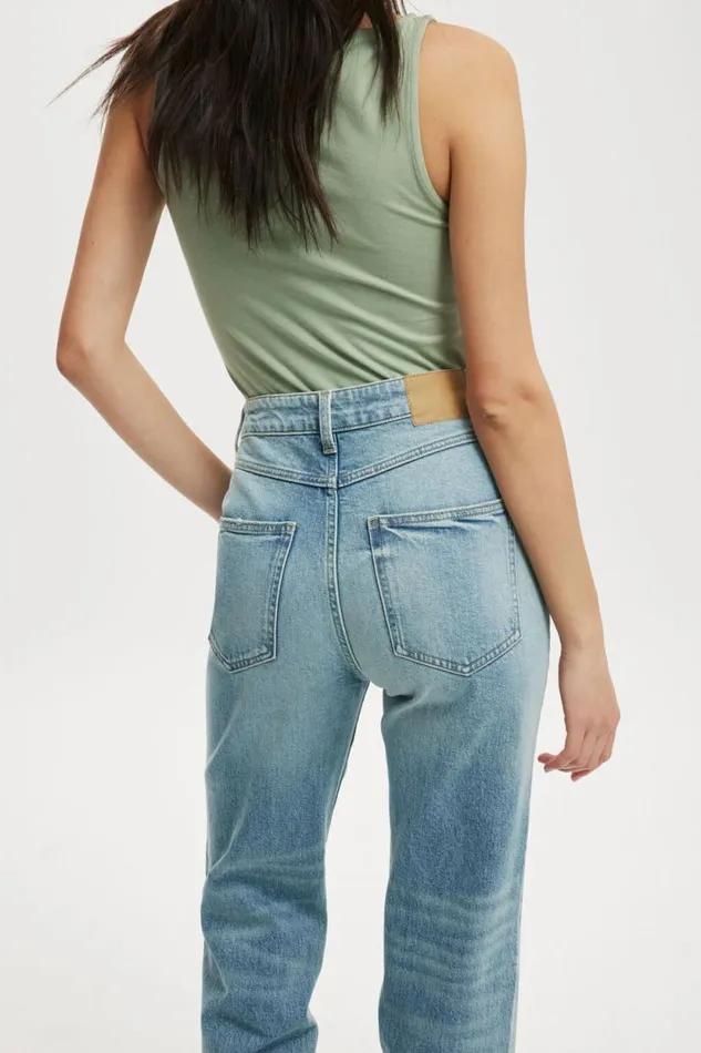Slim Straight Jean Surfers Blue Women Cotton On Pants
