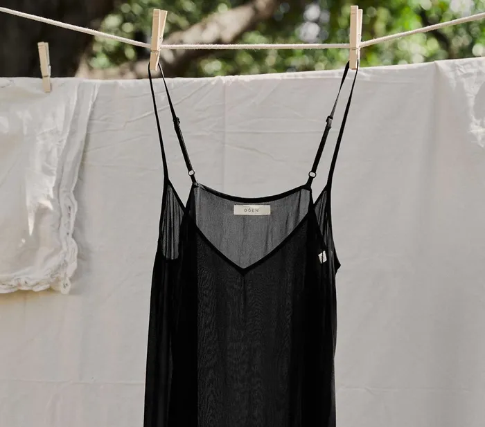 Slips Women DEN Long Deep VNeck Slip Black Slips Women DEN Long Deep VNeck Slip Black