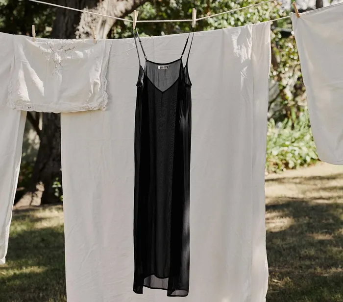 Slips Women DEN Long Deep VNeck Slip Black Slips Women DEN Long Deep VNeck Slip Black