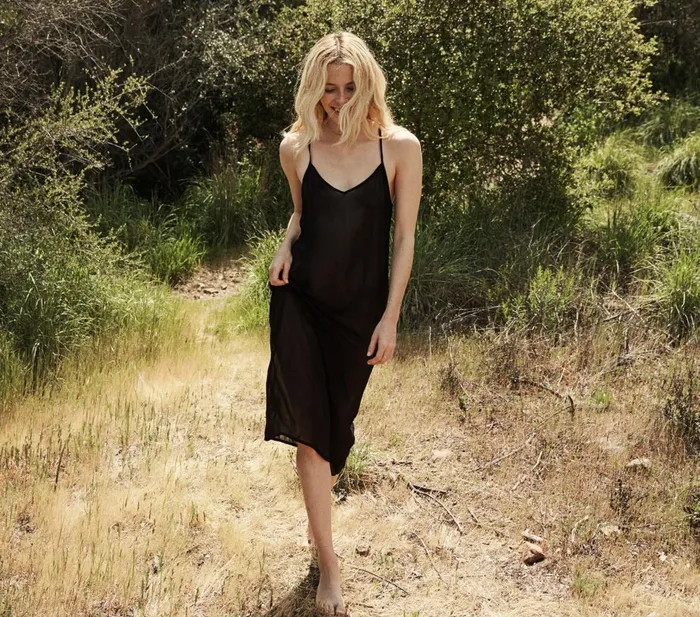 Slips Women DEN Long Deep VNeck Slip Black Slips Women DEN Long Deep VNeck Slip Black