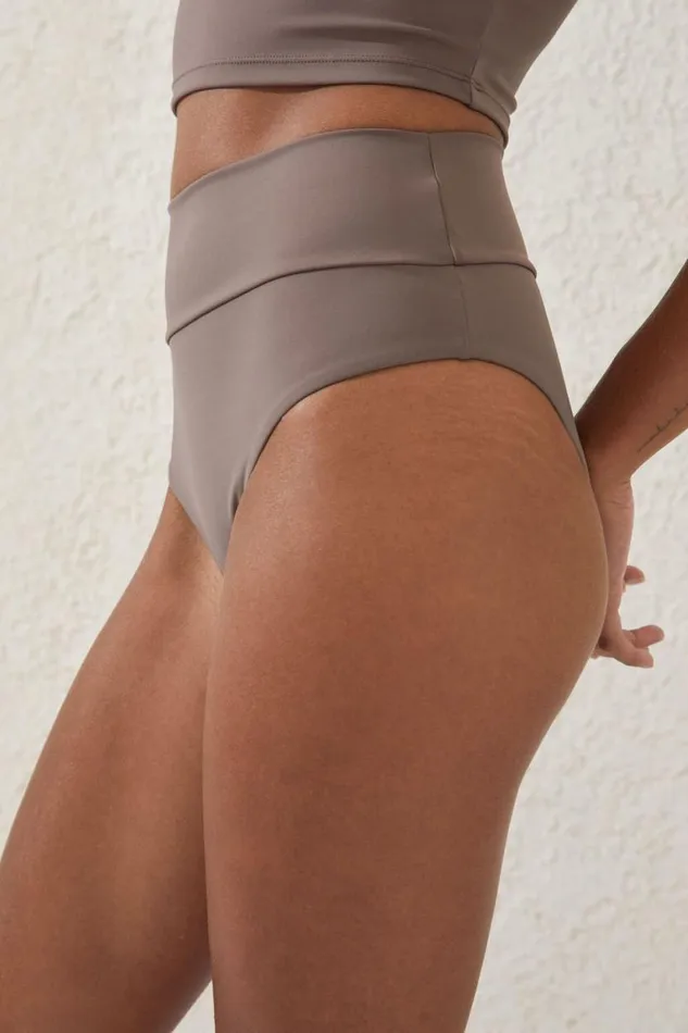 Smoothing High Waisted Cheeky Bikini Bottom Raw Umber Women Cotton On Bikinis