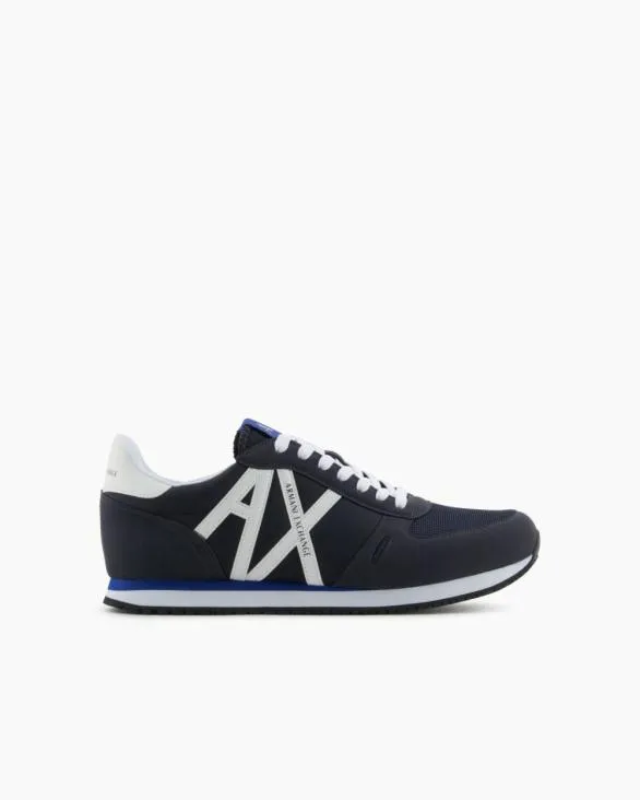 Sneakers In Ecosuede Mesh And Nylon Navyblue Men Armani Sneakers