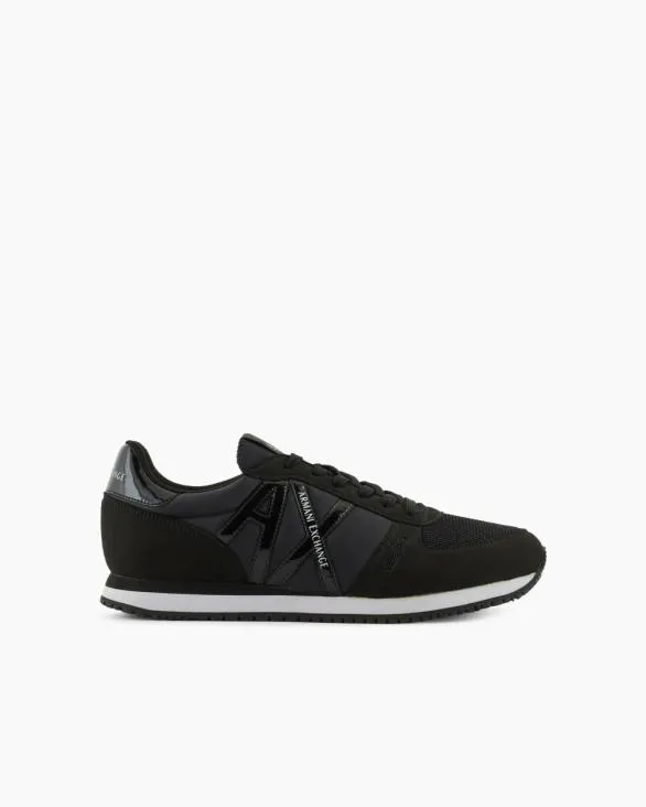Sneakers With Microsuede Mesh And Nylon Details Black Women Armani Sneakers
