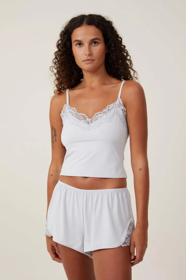 Soft Lounge Lace Trim Short Grey Women Cotton On Shorts
