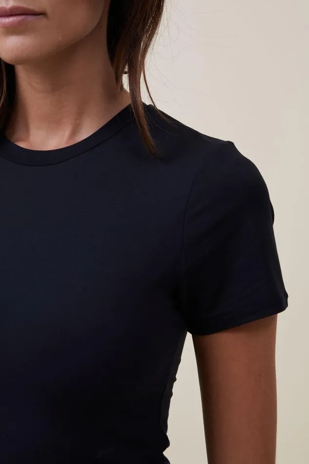 Soft Lounge Short Sleeve Bodysuit Black Women Cotton On Tops