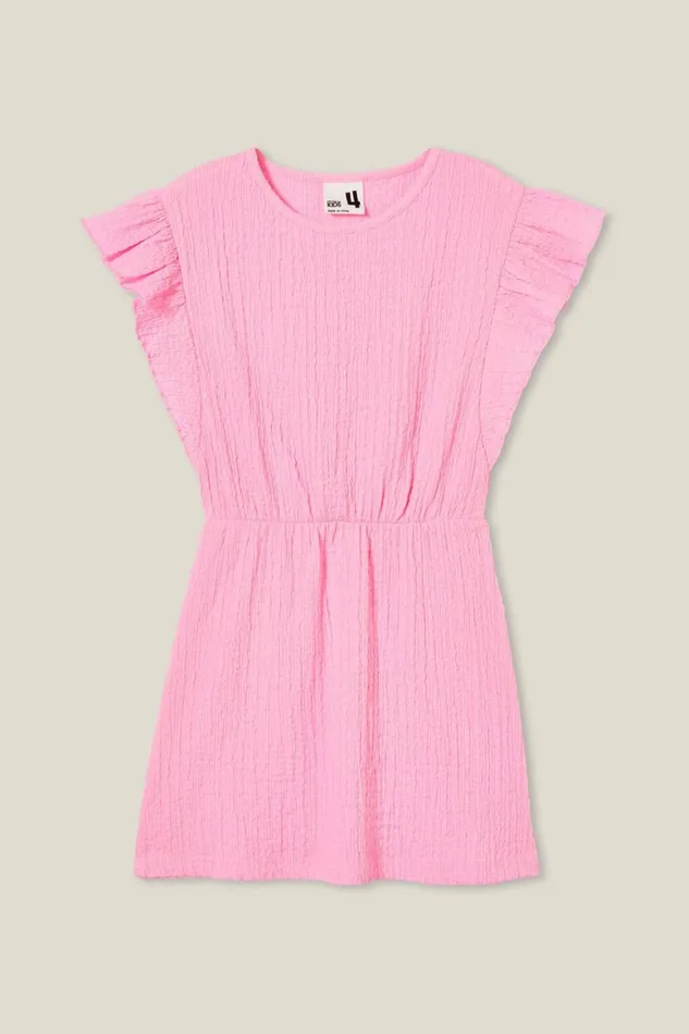 Sonia Short Sleeve Dress Cali Pink Girls Cotton On Dresses