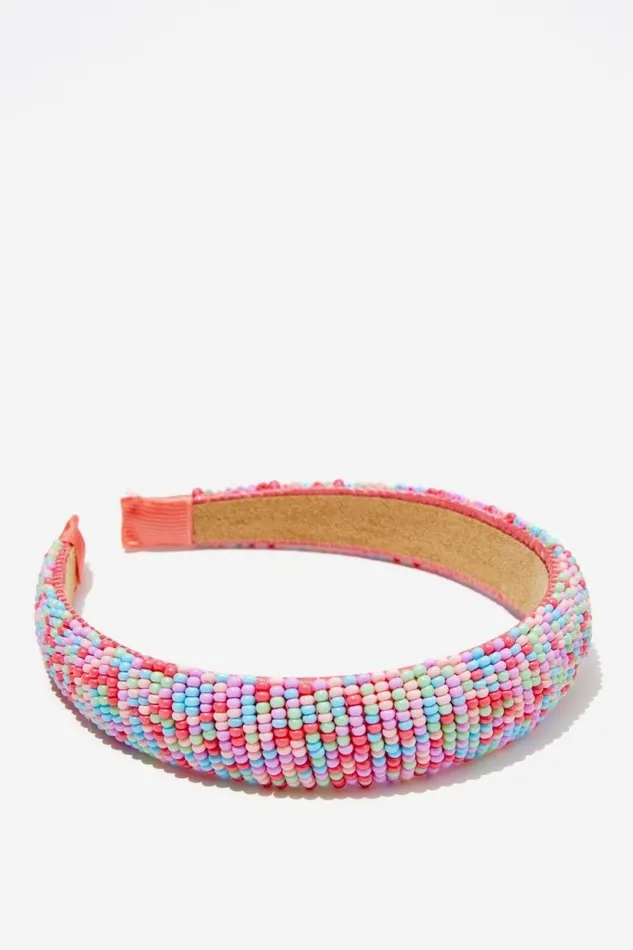 Sophia Luxe Headband Raspberry Pinkrainbow Beads Girls Cotton On Hair Accessories Sophia Luxe Headband Raspberry Pinkrainbow Beads Girls Cotton On Hair Accessories