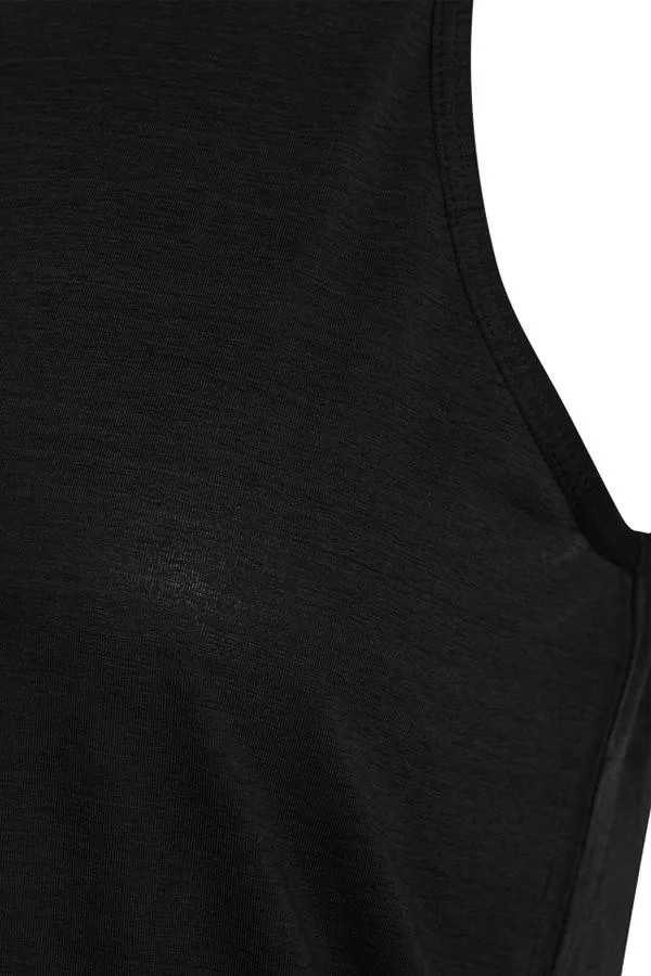 Sosandar Activewear Women Black Open Back Detail Activewear Top Black