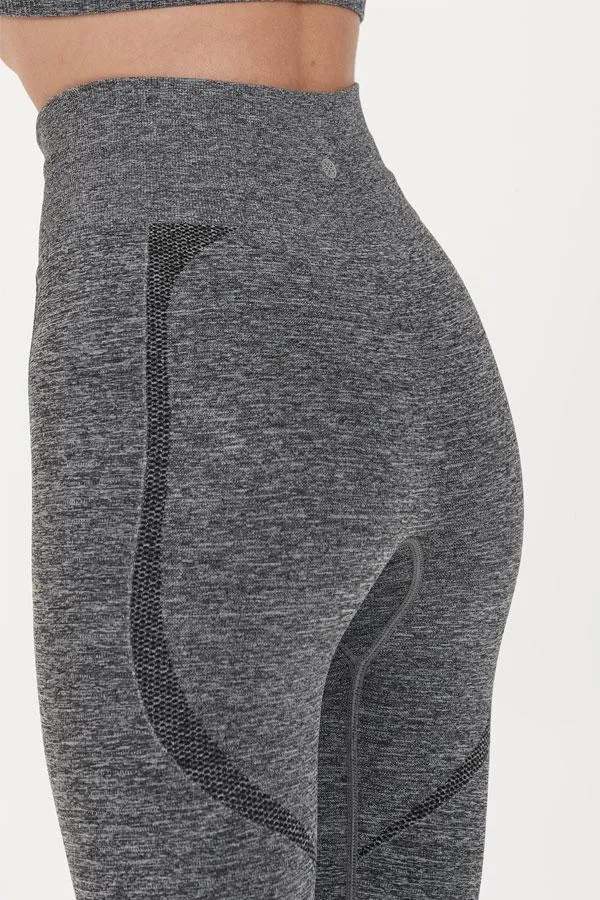 Sosandar Activewear Women Sofia Grey Marl Seamless High Waisted Shaper Leggings Grey