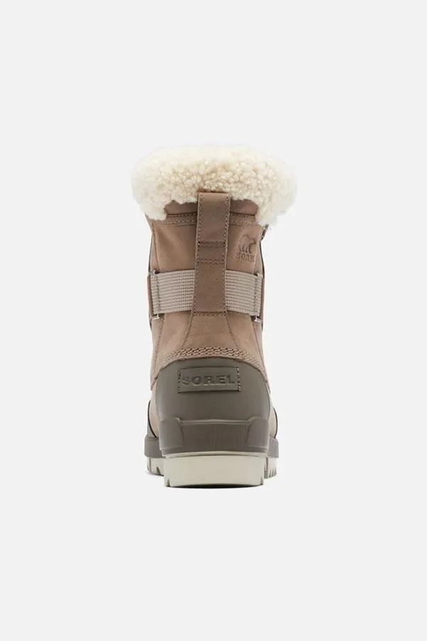 Sosandar Boots Women Sorel Taupe Leather Shearling Collar Hiker Boot