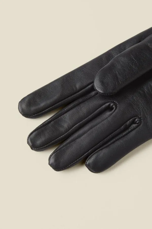Sosandar Hats Scarves and Gloves Women Black Luxe Leather Gloves Black