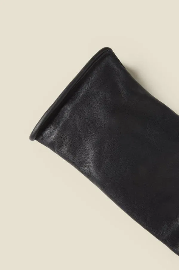 Sosandar Hats Scarves and Gloves Women Black Luxe Leather Gloves Black