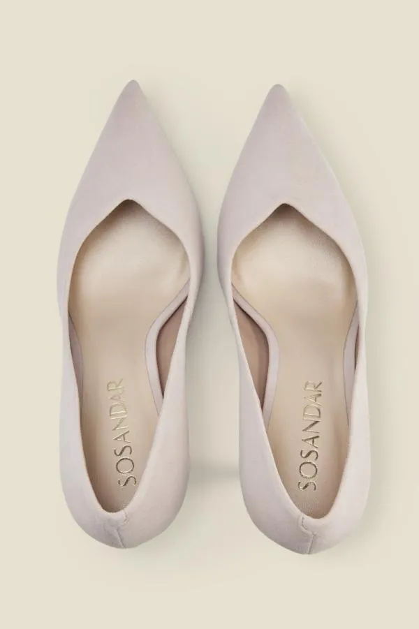 Sosandar Heels Women Celine Nude Suede Sweetheart High Court Shoes
