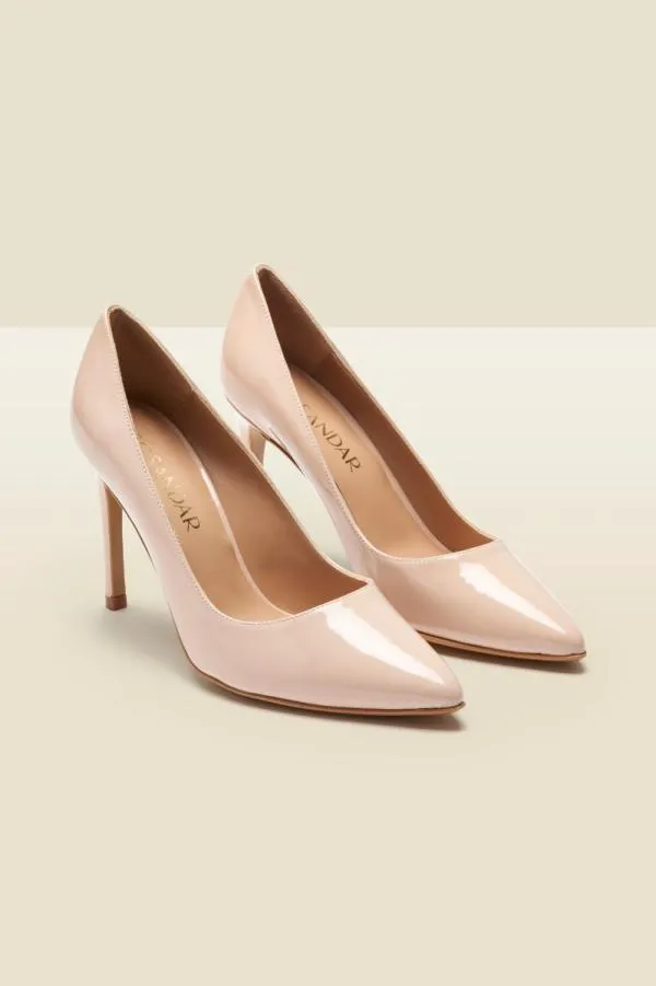 Sosandar Heels Women Cleo Nude Patent Leather Court Shoe