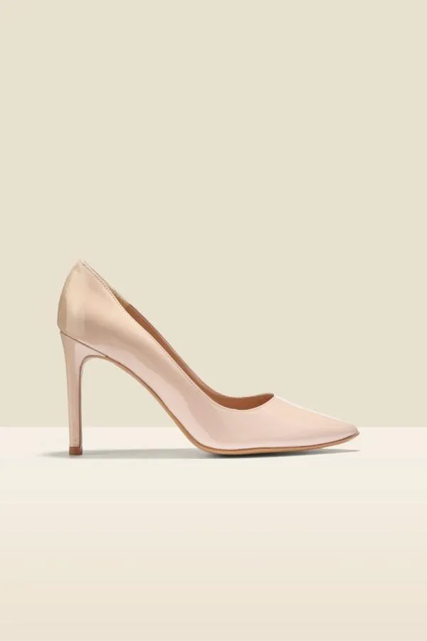 Sosandar Heels Women Cleo Nude Patent Leather Court Shoe