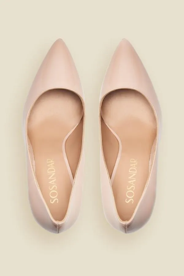 Sosandar Heels Women Cleo Nude Patent Leather Court Shoe