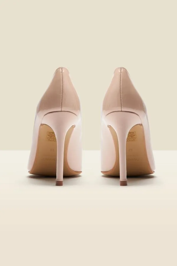 Sosandar Heels Women Cleo Nude Patent Leather Court Shoe