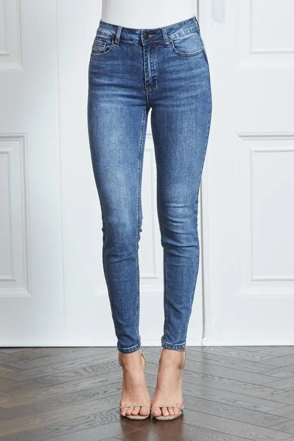 Sosandar Jeans and Jeggings Women Grace Mid Blue Organic Skinny Jeans Mid Blue