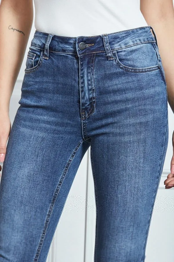 Sosandar Jeans and Jeggings Women Grace Mid Blue Organic Skinny Jeans Mid Blue