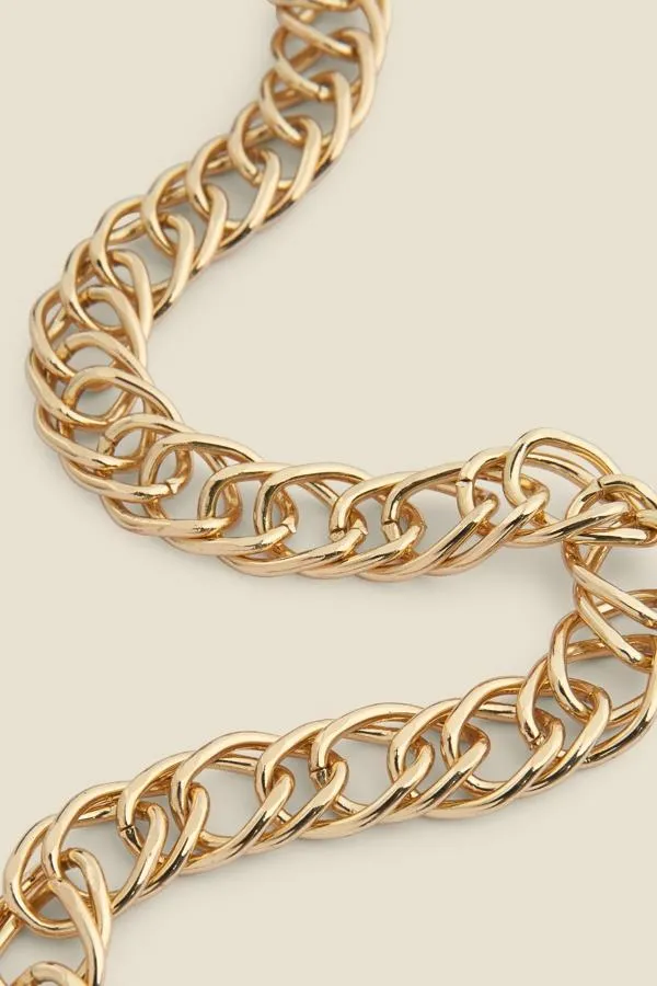 Sosandar Jewellery Women Gold Plated Chain Link Necklace