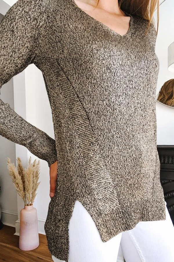 Sosandar Knitwear Women Gold Metallic V Neck Jumper