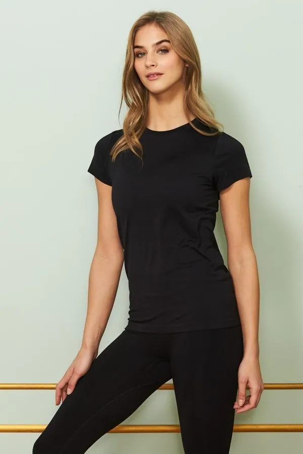 Sosandar Loungewear Women Black Seamless Perfect Athleisure T Shirt Black