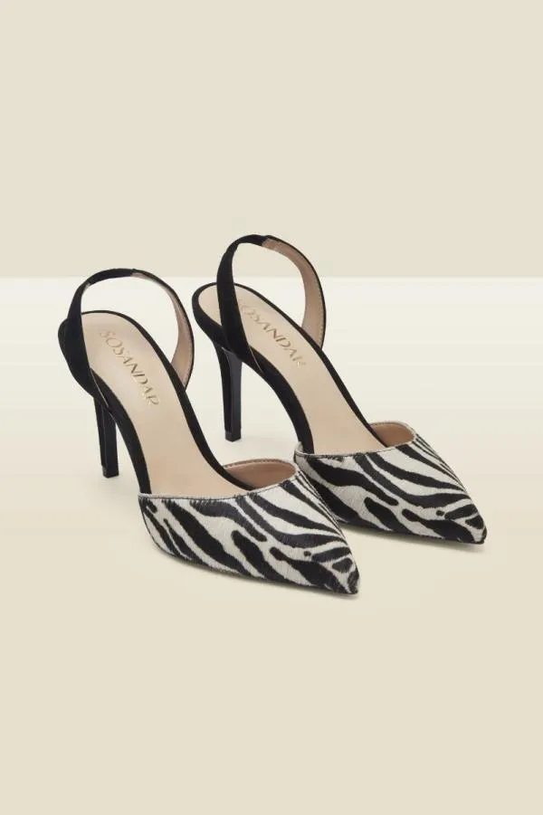 Sosandar Mid Heels Women Ciara Zebra Print Court Shoe