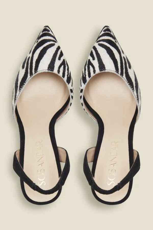 Sosandar Mid Heels Women Ciara Zebra Print Court Shoe