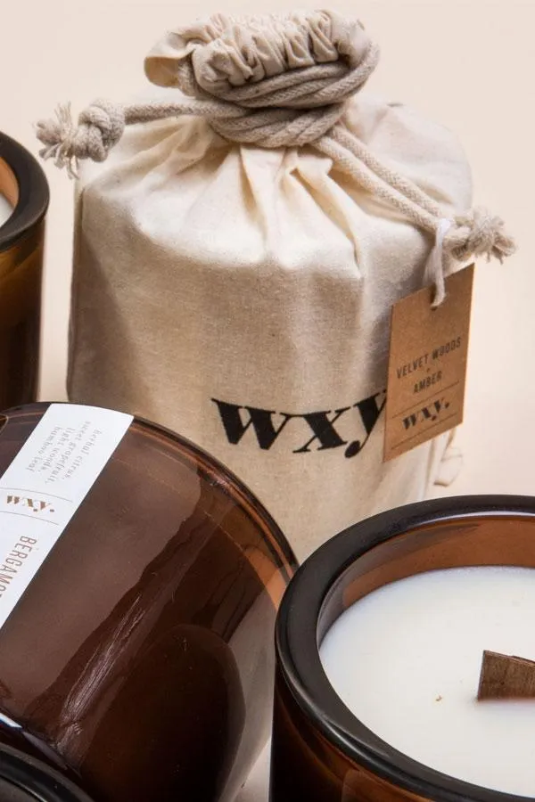 Sosandar Nightwear Women WXY Bamboo and Bergamot Large Wood Wick Candle