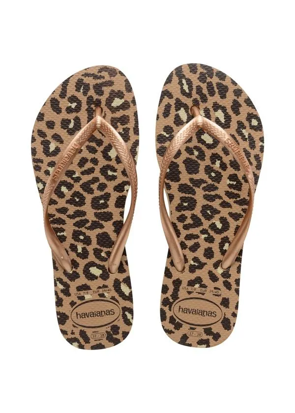 Sosandar Sandals and Flip Flops Women Havaianas Leopard Print Flatform Flip Flops