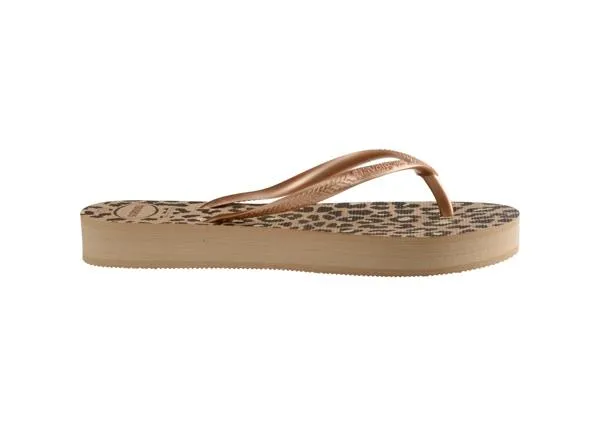 Sosandar Sandals and Flip Flops Women Havaianas Leopard Print Flatform Flip Flops