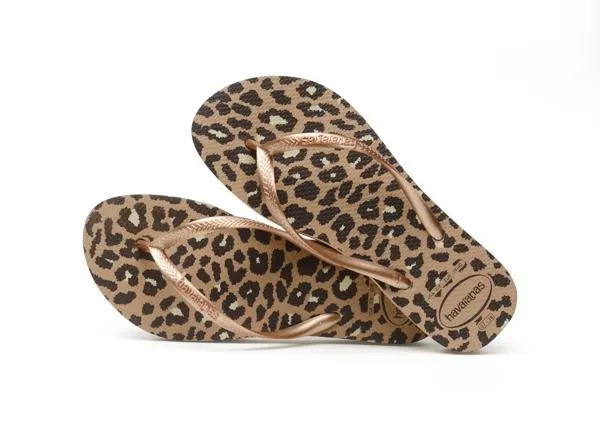 Sosandar Sandals and Flip Flops Women Havaianas Leopard Print Flatform Flip Flops