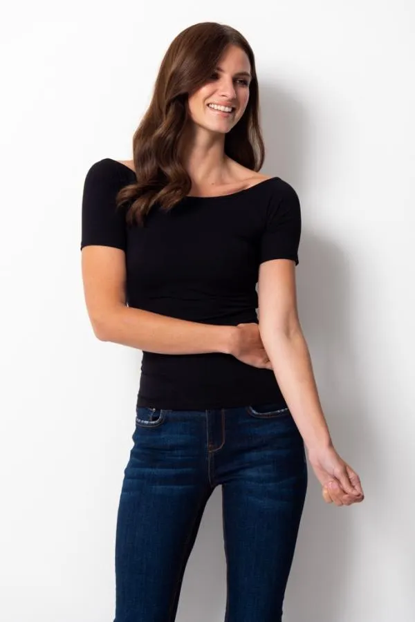 Sosandar Tops Women Black Knot Back Detail Top Black