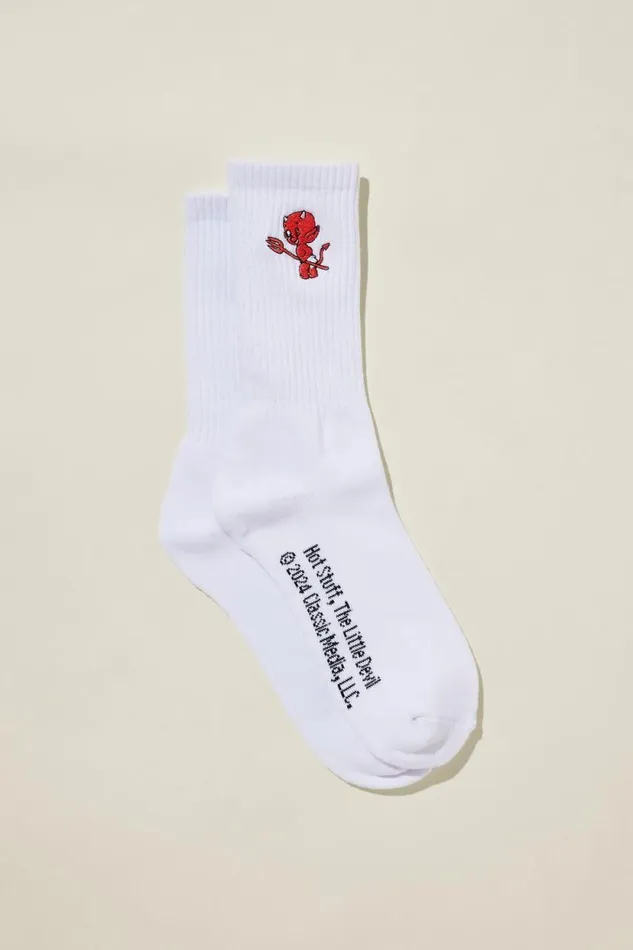 Special Edition Sock Lcn Hot White Hot Stuff Men Cotton On Socks and Underwear
