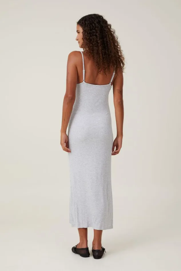 Staple 90S Slip Maxi Dress Grey Marle Women Cotton On Dresses
