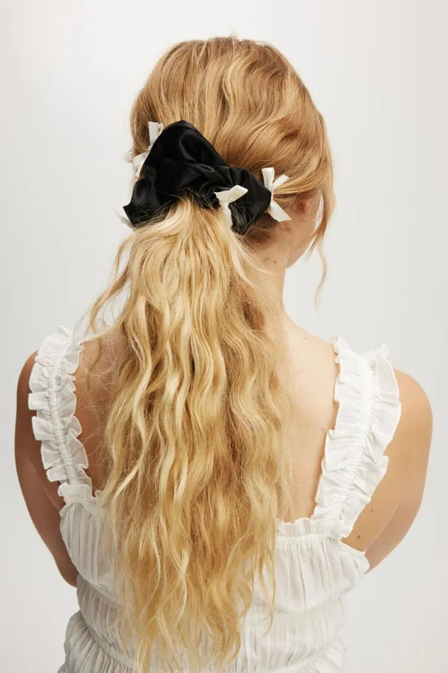 Stella Scrunchie Blackecru Women Cotton On Hair Accessories