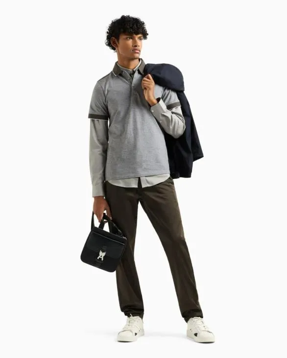 Stretch Cotton Chinos Green Men Armani Trousers And Shorts Stretch Cotton Chinos Green Men Armani Trousers And Shorts