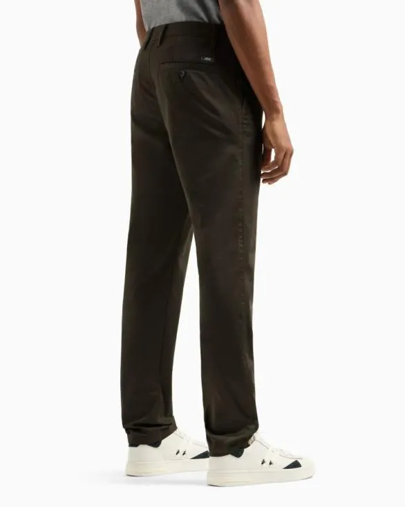 Stretch Cotton Chinos Green Men Armani Trousers And Shorts Stretch Cotton Chinos Green Men Armani Trousers And Shorts