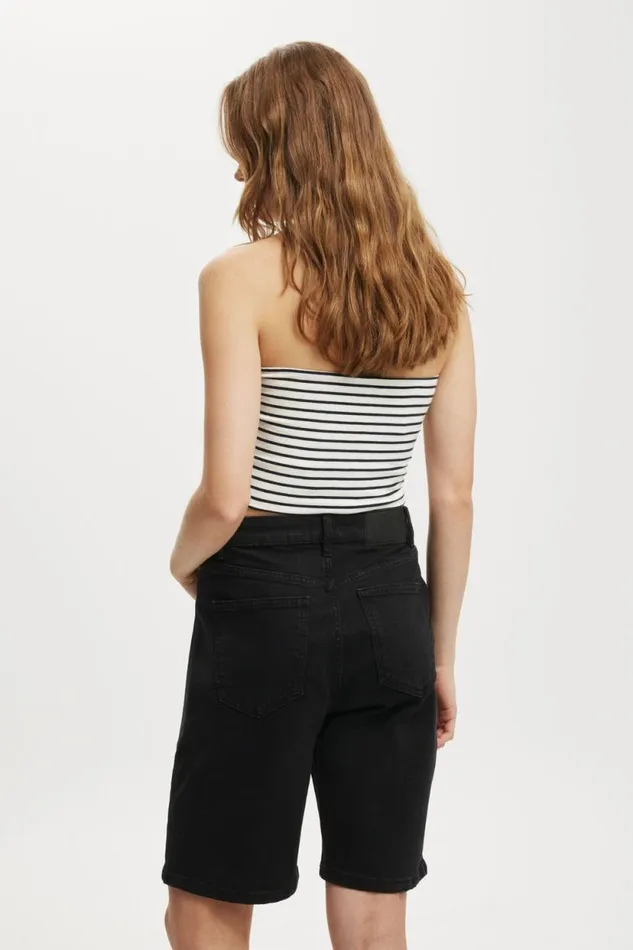 Stretch Denim Bermuda Short Graphite Black Women Cotton On Shorts