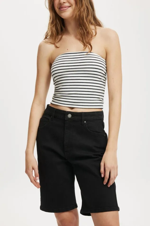 Stretch Denim Bermuda Short Graphite Black Women Cotton On Shorts