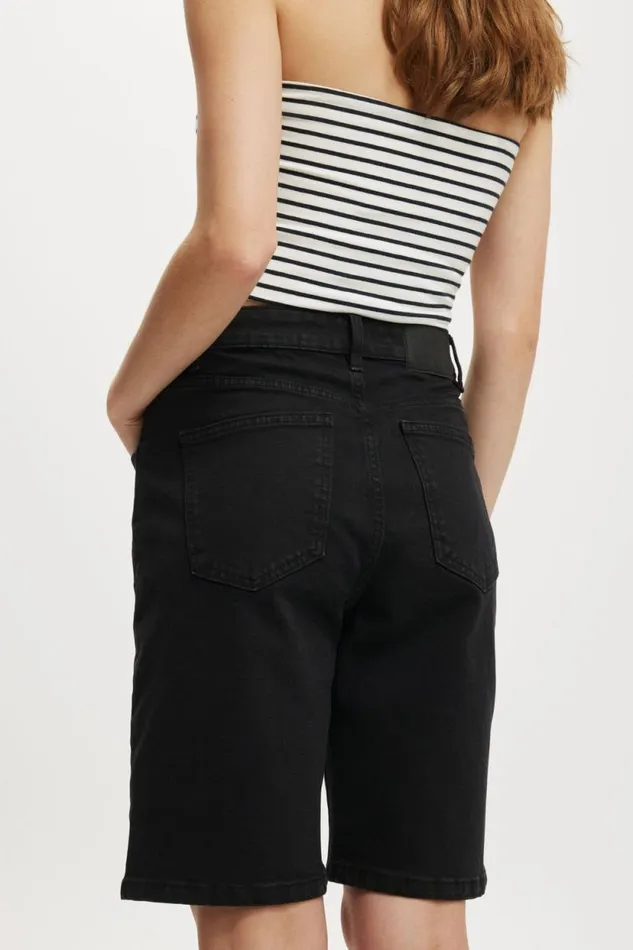 Stretch Denim Bermuda Short Graphite Black Women Cotton On Shorts