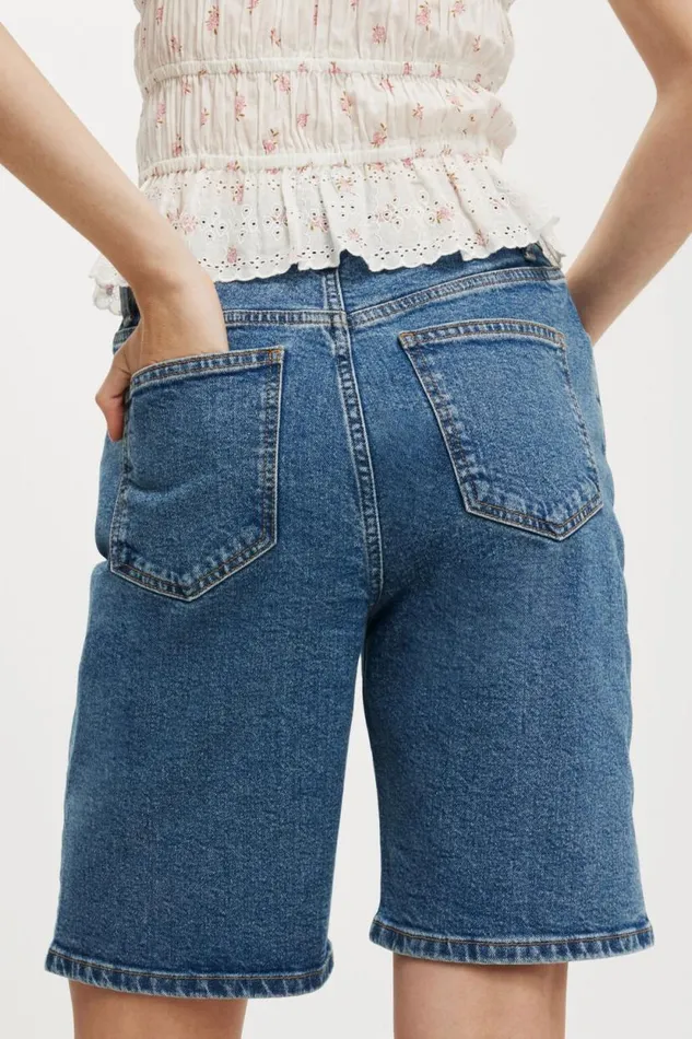 Stretch Denim Bermuda Short Sea Blue Women Cotton On Shorts