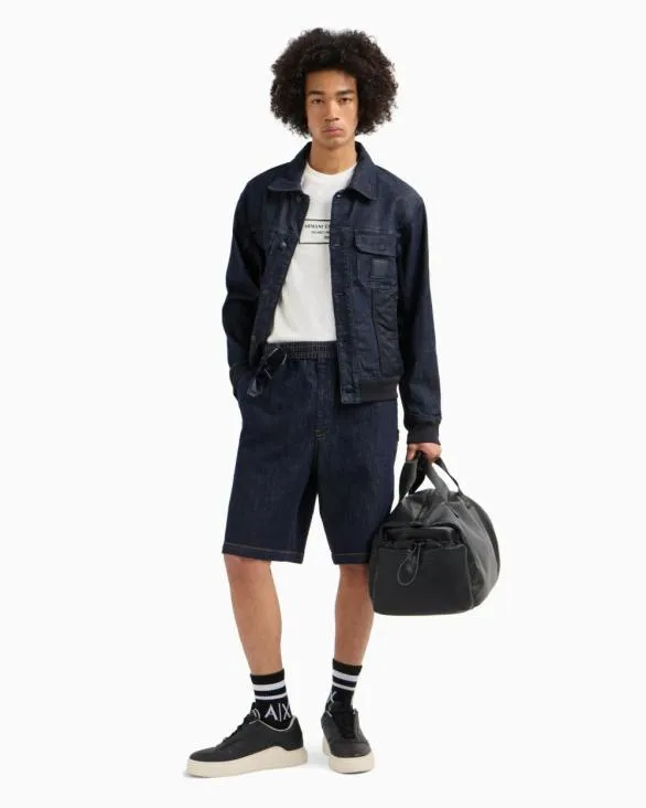Stretch Denim Bermuda Shorts Blue Men Armani Matching Sets Stretch Denim Bermuda Shorts Blue Men Armani Matching Sets