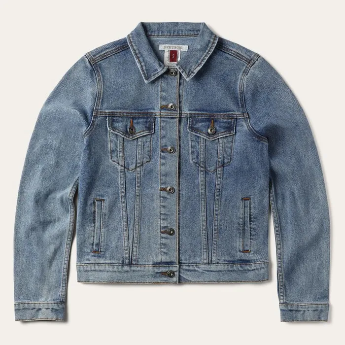 Stretch Denim Jacket Blue Women Stetson Jackets