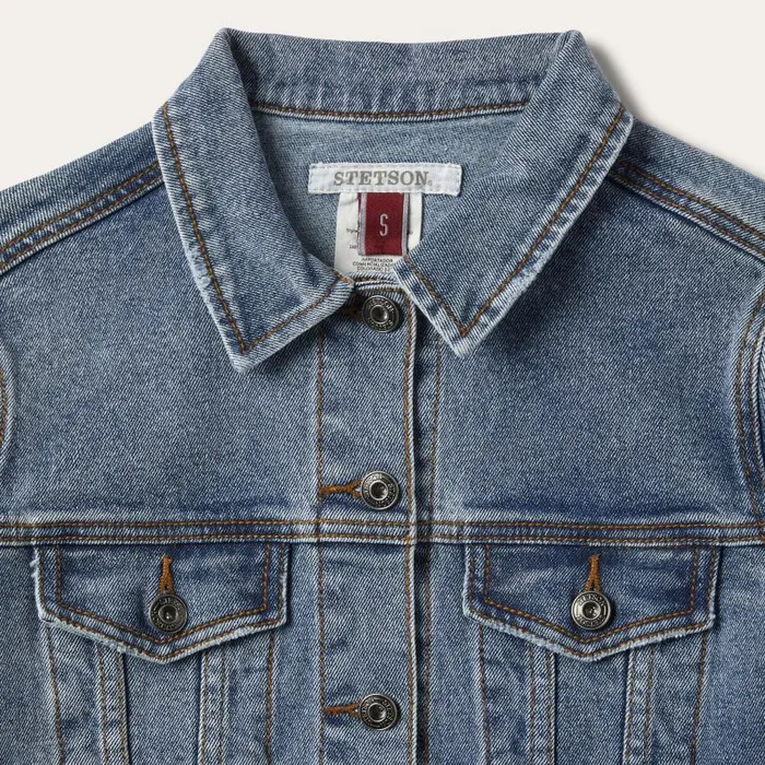 Stretch Denim Jacket Blue Women Stetson Jackets