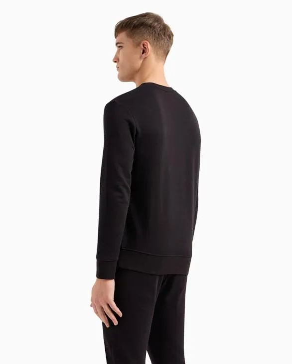 Stretch Fabric Zipup Hoodie Black Men Armani Matching Sets