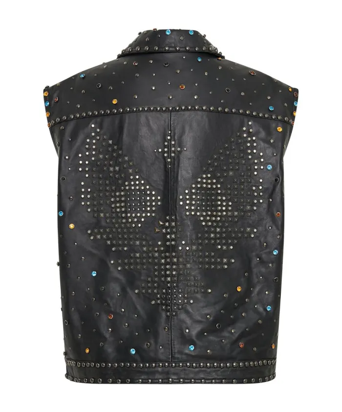 STUDDED JEWEL LEATHER EAGLE PUNK SLEEVELESS JACKET Women One Teaspoon Jackets STUDDED JEWEL LEATHER EAGLE PUNK SLEEVELESS JACKET Women One Teaspoon Jackets